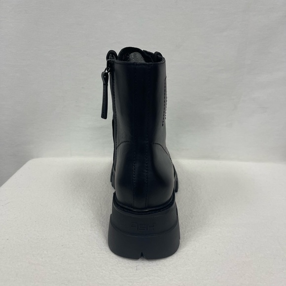 ASH Lynch Lynne Leather & Calf Hair Combat Bike Booties Size US 6.5-7 EU 37 NWT - Picture 8 of 13